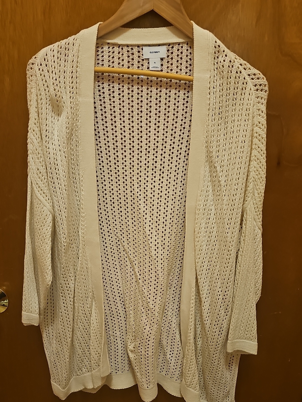 Old Navy Cream Open-Knit Cardigan